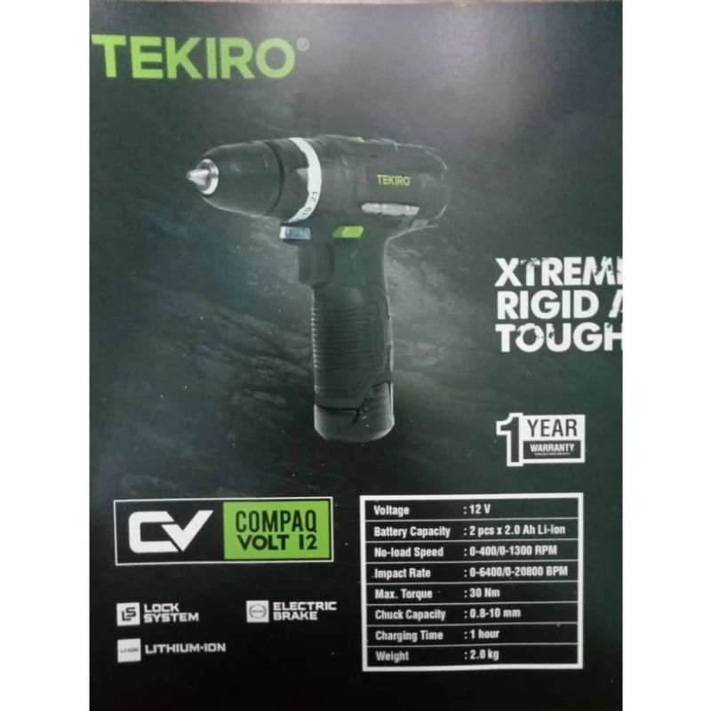 bor cordless drill tekiro 12v
