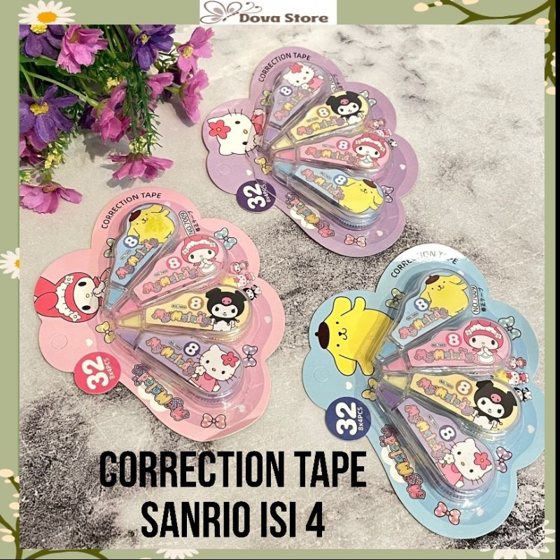 

CORRECTION TAPE SANRIO ISI 4 PCS PENGHAPUS PULPEN