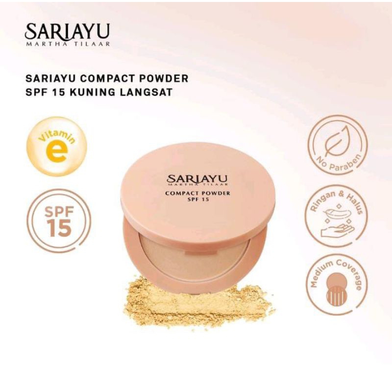 Sariayu Compact Powder Bedak Padat SPF 15 FULL 15gr - Kuning Pengantin & Langsat - Sari Ayu Bedak