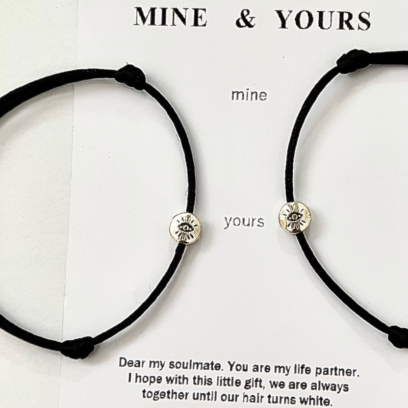 Gelang Couple ‘eyes’ (1pcs/2pcs) - Bracelet Mine & Yours Pasangan Simple Minimalist Tipis