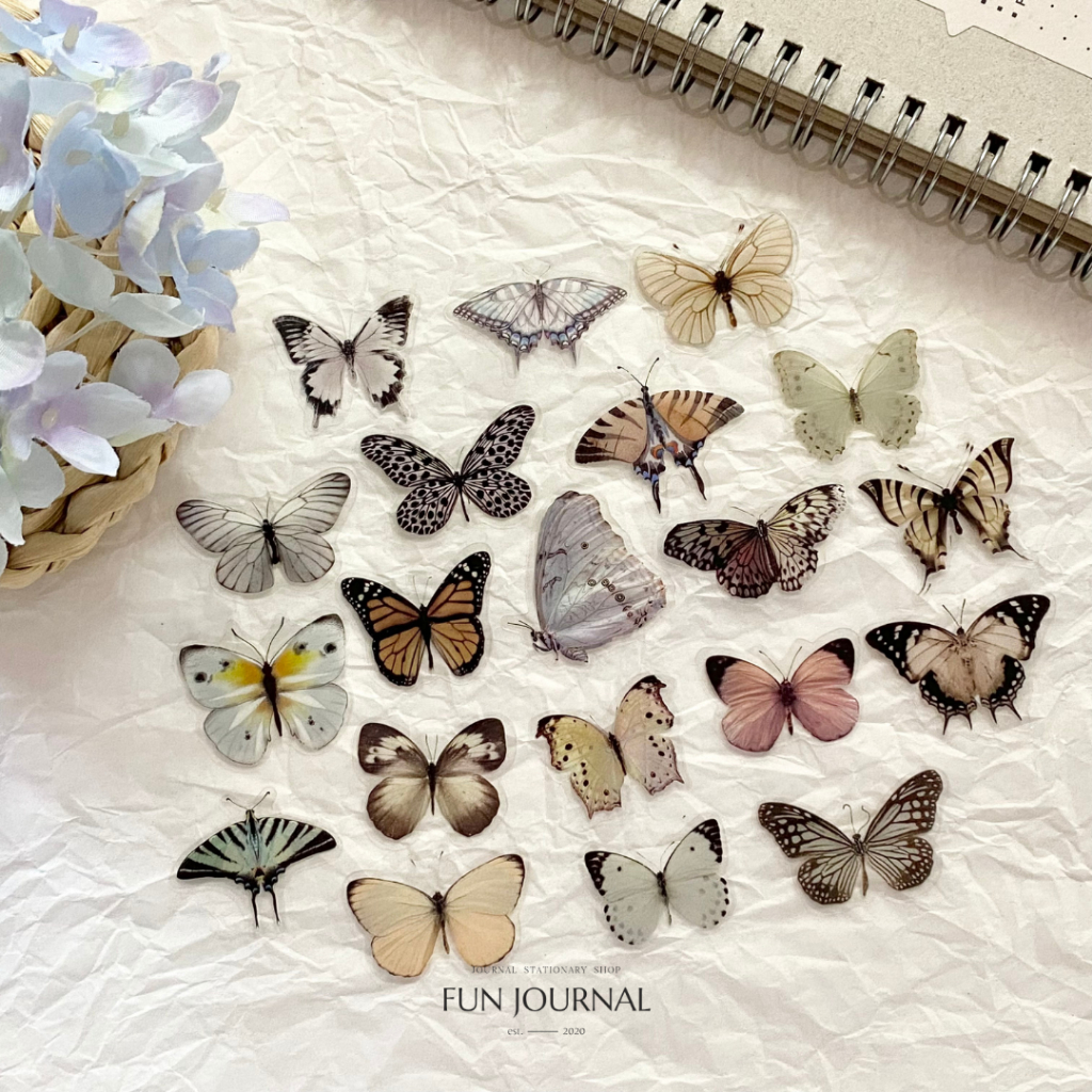 

MINI BUTTERFLY TRANSPARANT STICKER STIKER PACK UNTUK JOURNAL JURNAL SCRAPBOOK DIY BUJO