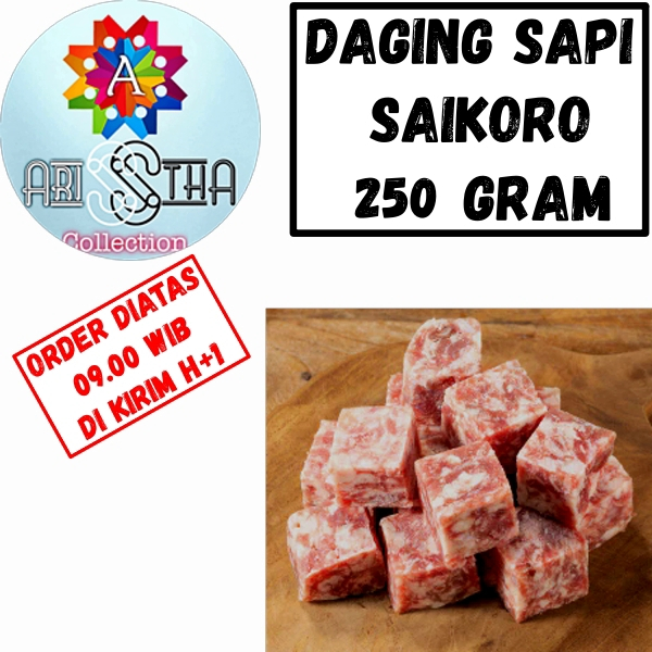 

Beef Saikoro Daging Sapi Kotak Dadu 250 Gram