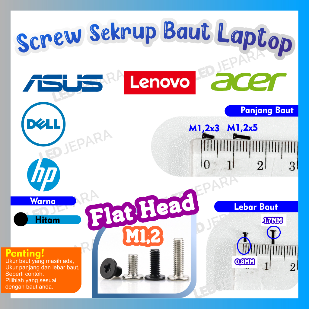 READY STOCK BAUT KECIL Screw / Baut / Sekrup bisa dipakai untuk Laptop dan Elektronik lain dengan se