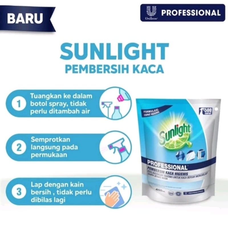 SUNLIGHT GLASS CLEANER 450ML Pembersih Kaca