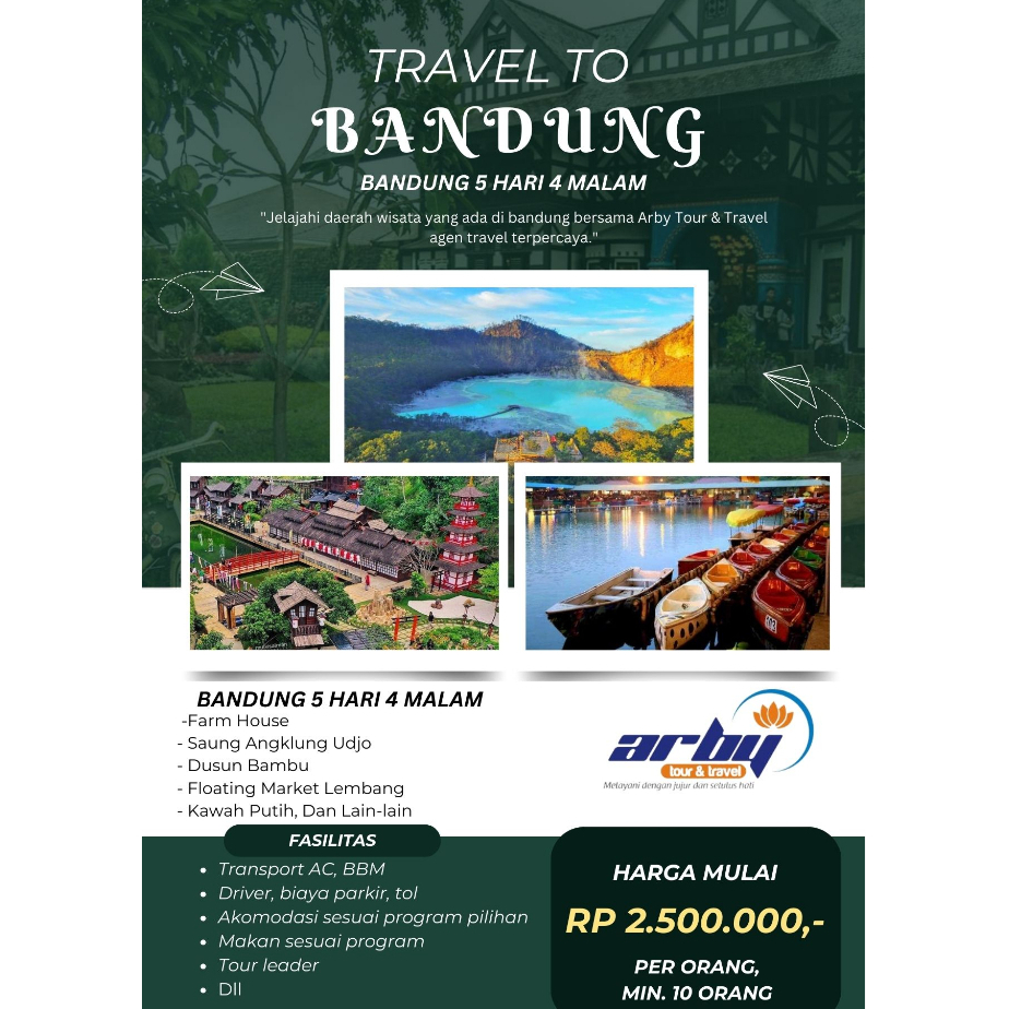 Tour Wisata Bandung 5 Hari 4 Malam