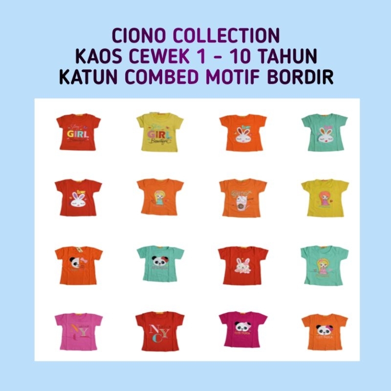 KAOS CEWEK CIONO KATUN COMBED BORDIR