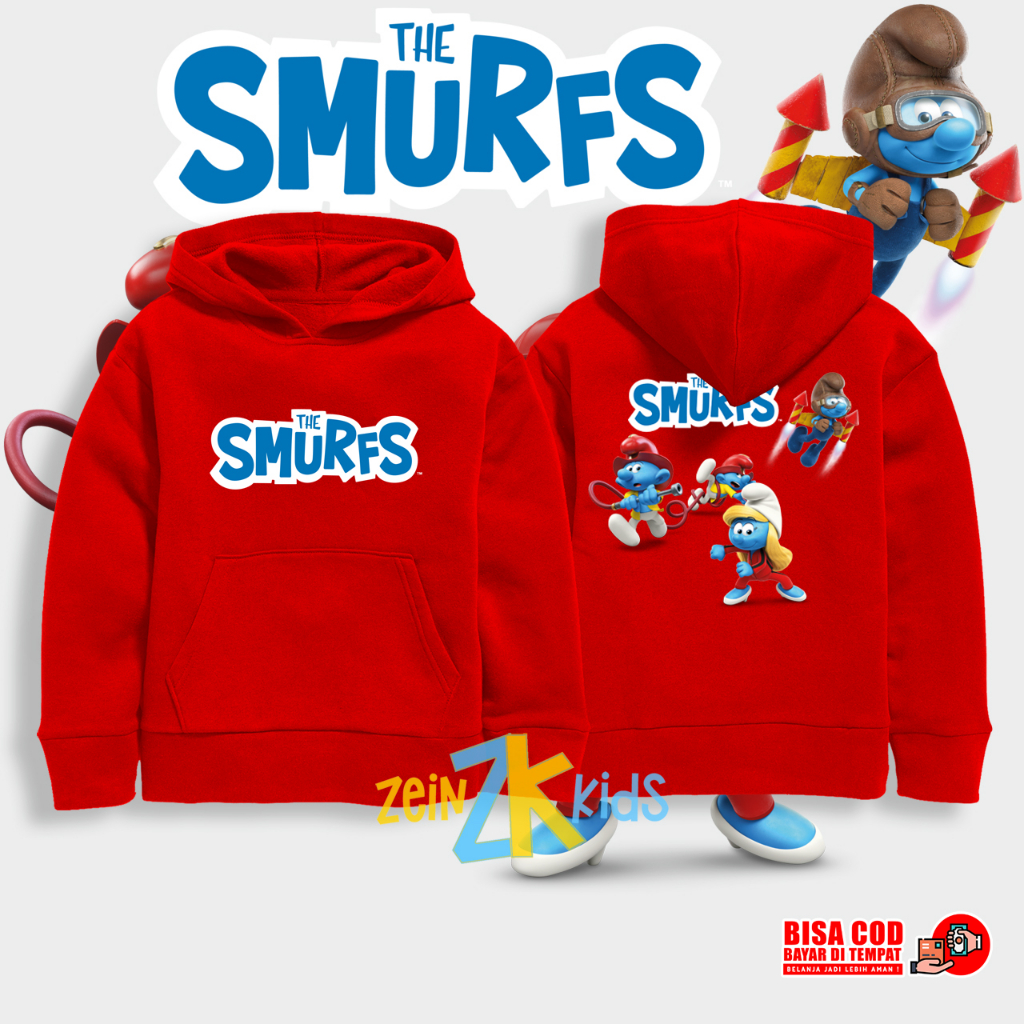 Hoodie Anak Sweater Anak The Smurfs / Jaket Anak The Smurfs