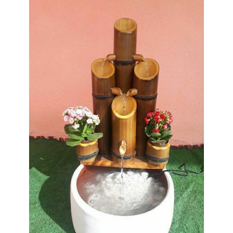 Pancuran air kolam bambu,pancuran bambu ,air mamcur bambu dekorasi kolam ikan ,aquarium,acuascape