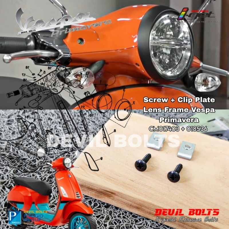 Screw Lens Frame Vespa Primavera 150 I-Get