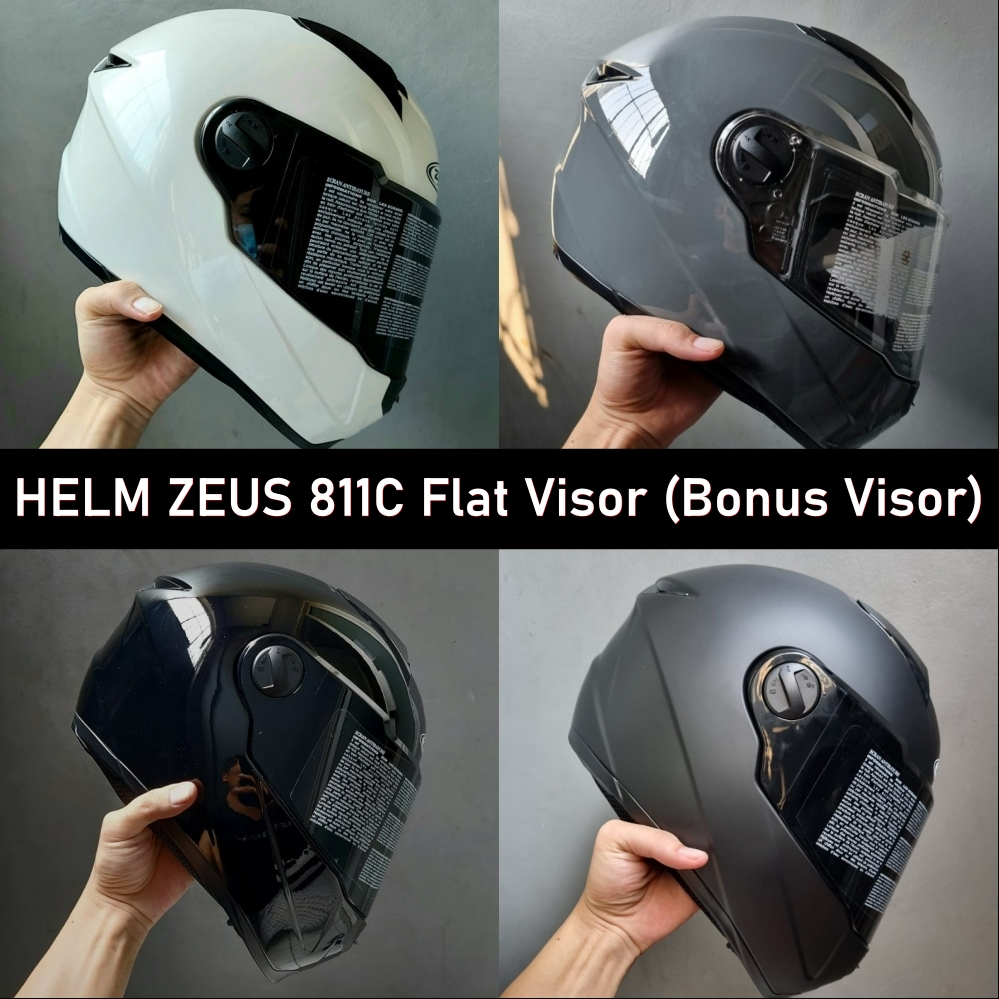 Zeus 811C Solid (FREE DARK VISOR) Helm Zeus ZS-811C Flat Visor ZS811C 811 C