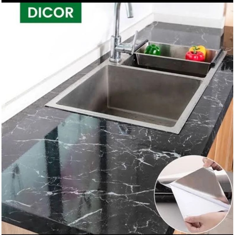 WALLPAPER STIKER DINDING DAPUR 60CMX3METER GLOSSY TERMURAH MEWAH ELEGANT PREMIUM KEKINIAN
