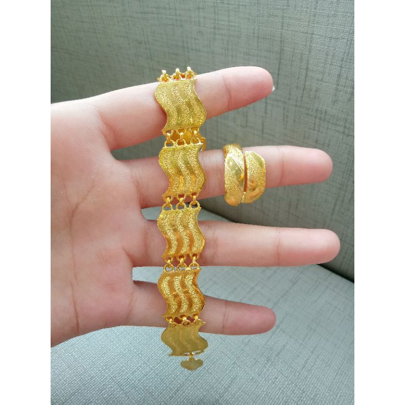 gelang plat bendera set cincin khas aceh