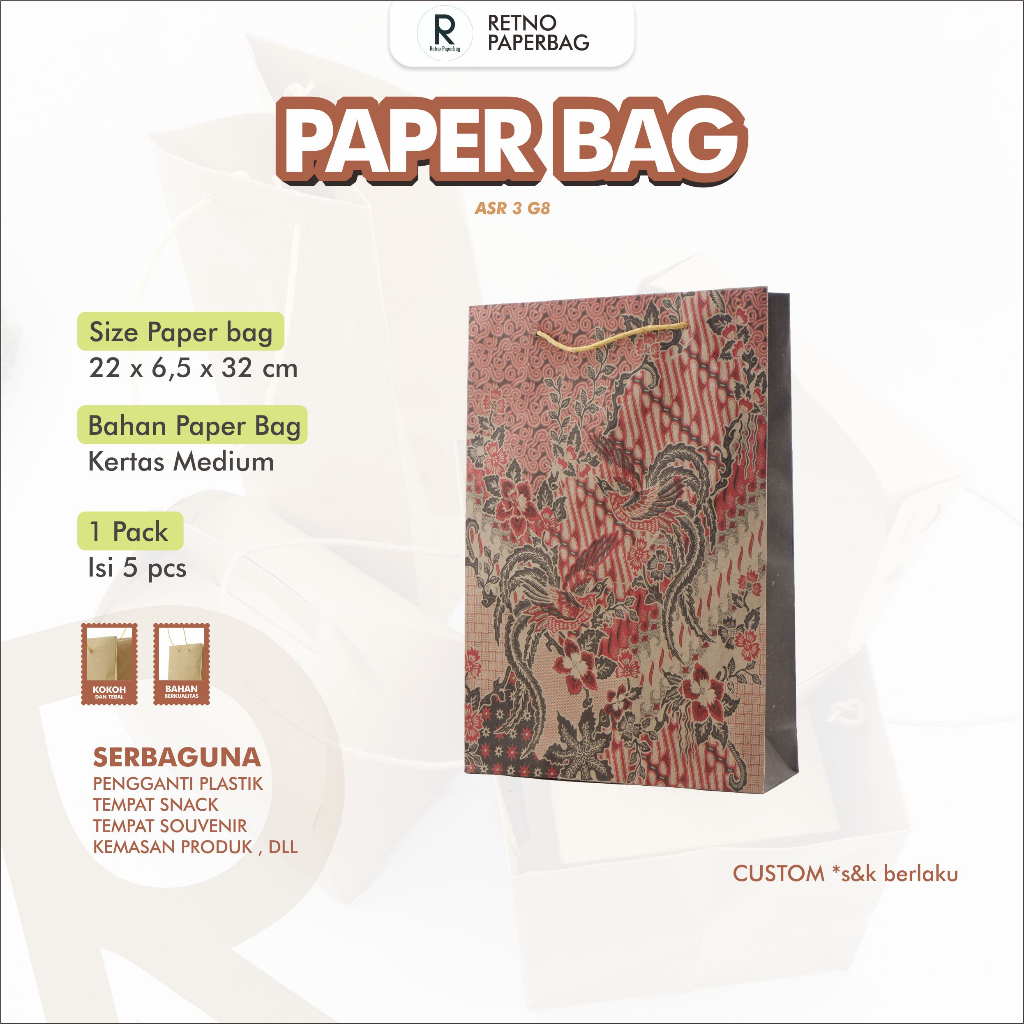 

Paper Bag Motif Batik Serbaguna Tas Kertas ASR3G8-Retno Paperbag