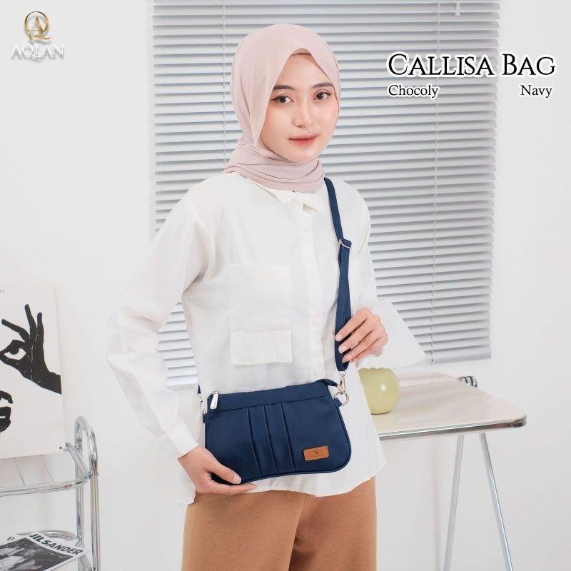 TAS SELEMPANG CALLISA BAG BY AQLAN BAHAN CHOCOLY PREMIUM ANTI AIR