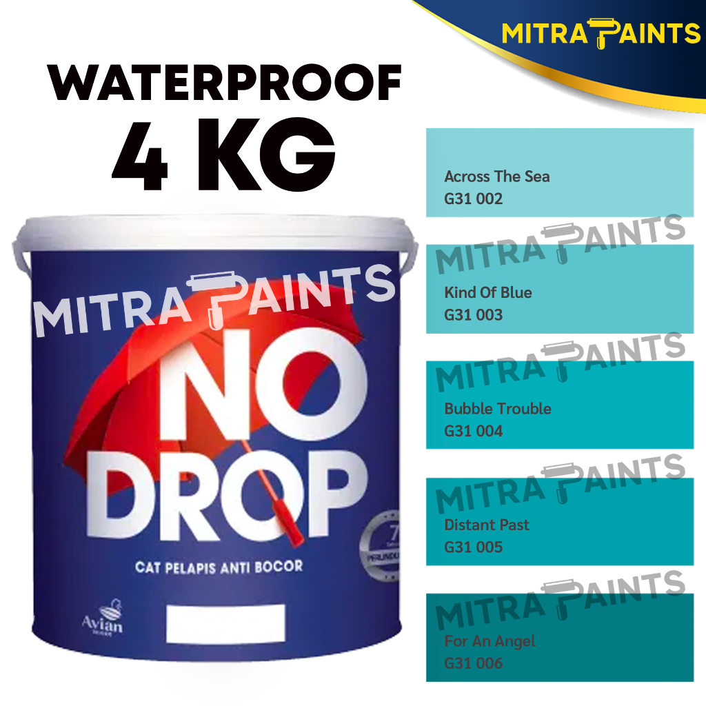 CAT WATERPROOF NO DROP ANTI BOCOR 4 KG / G31 BIRU TEAL / WARNA CUSTOM TINTING