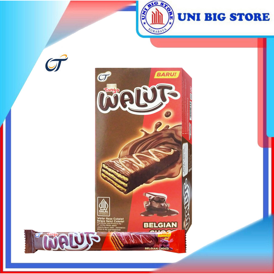 

Tango Walut Belgian Chocolate Wafer Coklat Box 12 x 15 gr