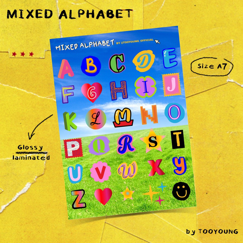 

TOOYOUNG MIXED ALPHABET STICKER SMALL