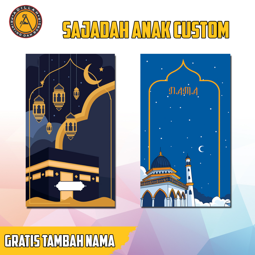 Sajadah Travel Anak Free Custom Nama Karakter Tayo