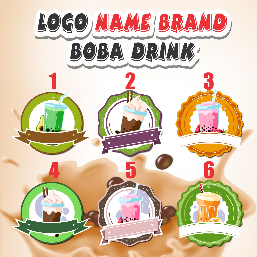 

100 pcs stiker NAME BRAND minuman drink