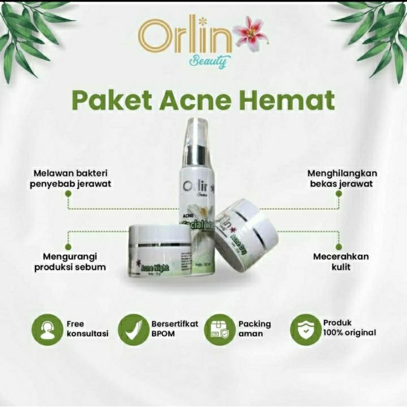 ORLIN BEAUTY PAKET ACNE HEMAT BPOM BUMIL & BUSUI AMAN