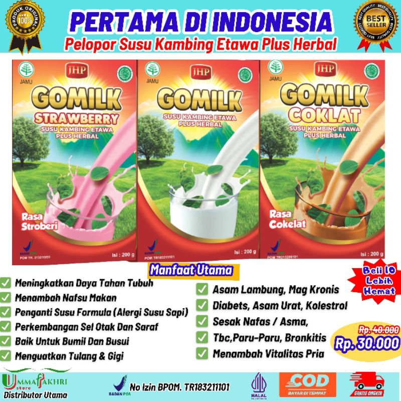 

GOMILK Susu Kambing Etawa Plus Herbal Mengobati Paru-paru, TBC, Bronchitis dll