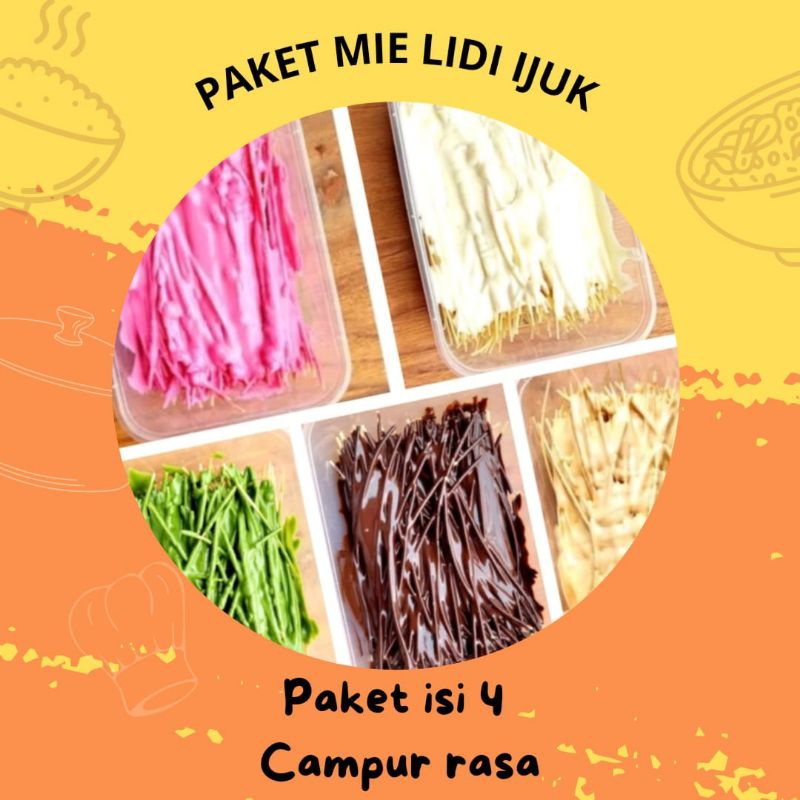 

Paket Mie Lidi Ijuk Lumer isi 4 box campur rasa