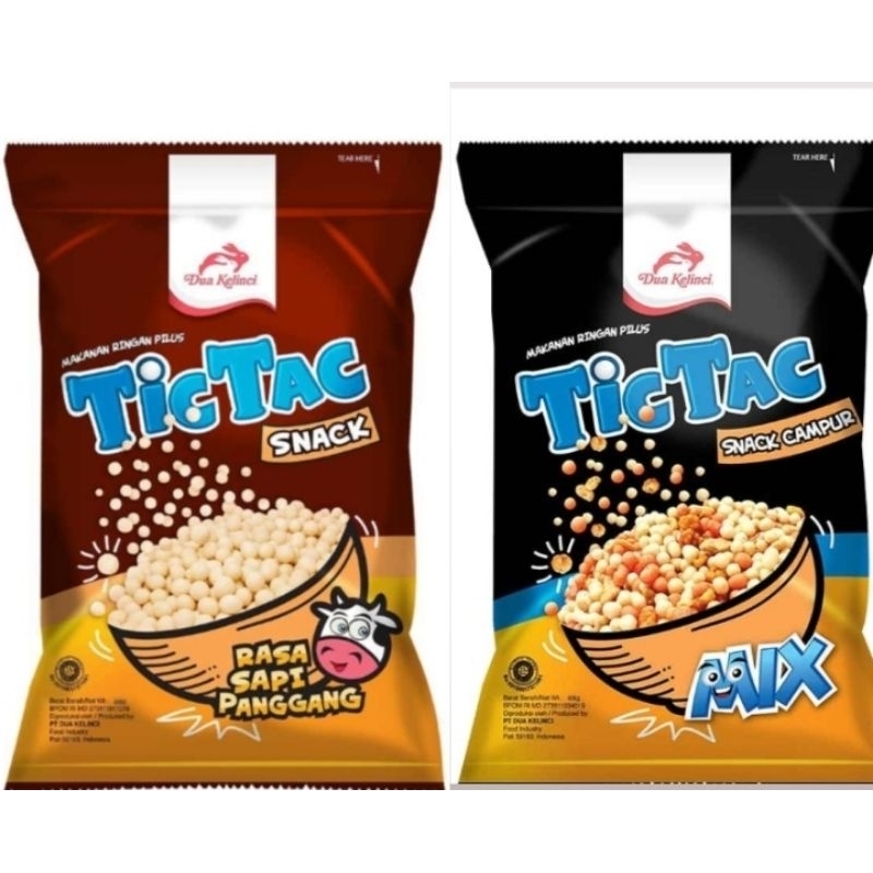 

Dua Kelinci Snack Pilus Tic Tac Sapi Panggang / Mix 80g