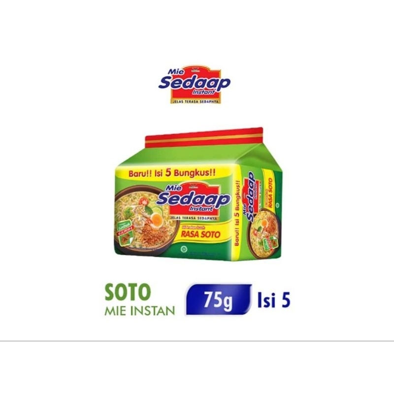 

Sedaap Mie Instan 5 x 75 gr Rasa Soto