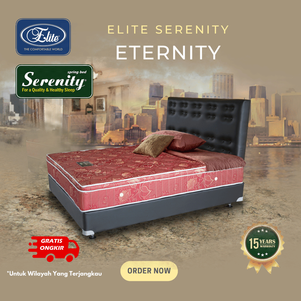Kasur Springbed Elite Serenity Eternity (FULL SET) Merah
