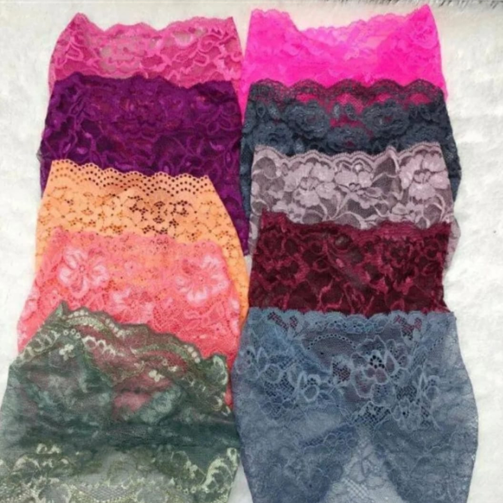 5 PCS CIPUT BANDANA BROKAT/ INNER BANDANA BROKAT PESTA/DALAMAN JILBAB