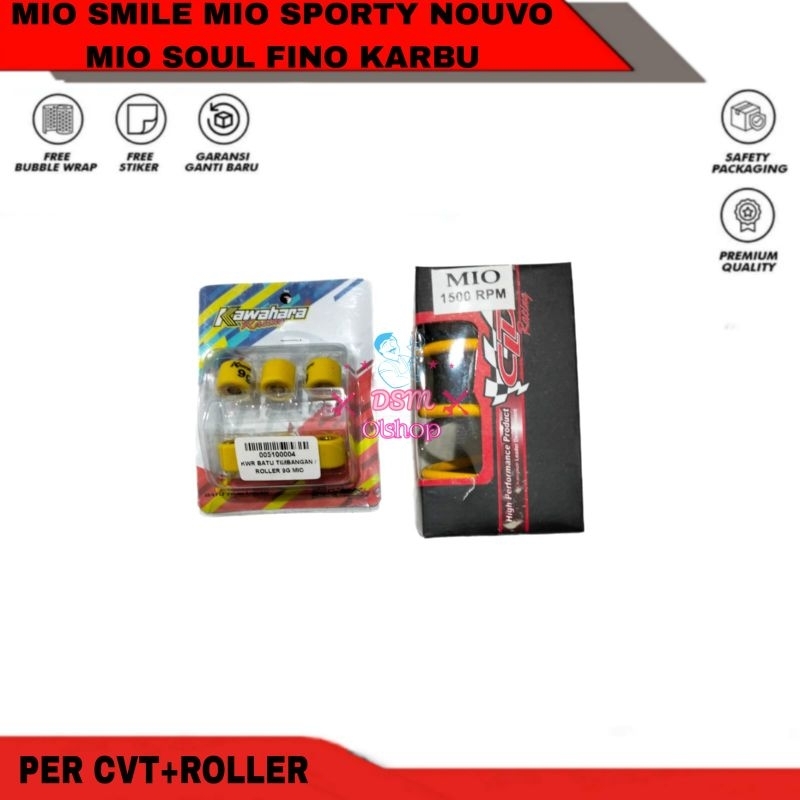 PAKET UPGRADE KIRIAN CVT ROLLER LOLER ROLER LORER KAWAHARA RACING+PER CVT CLD FINO MIO KARBU SPORTY 