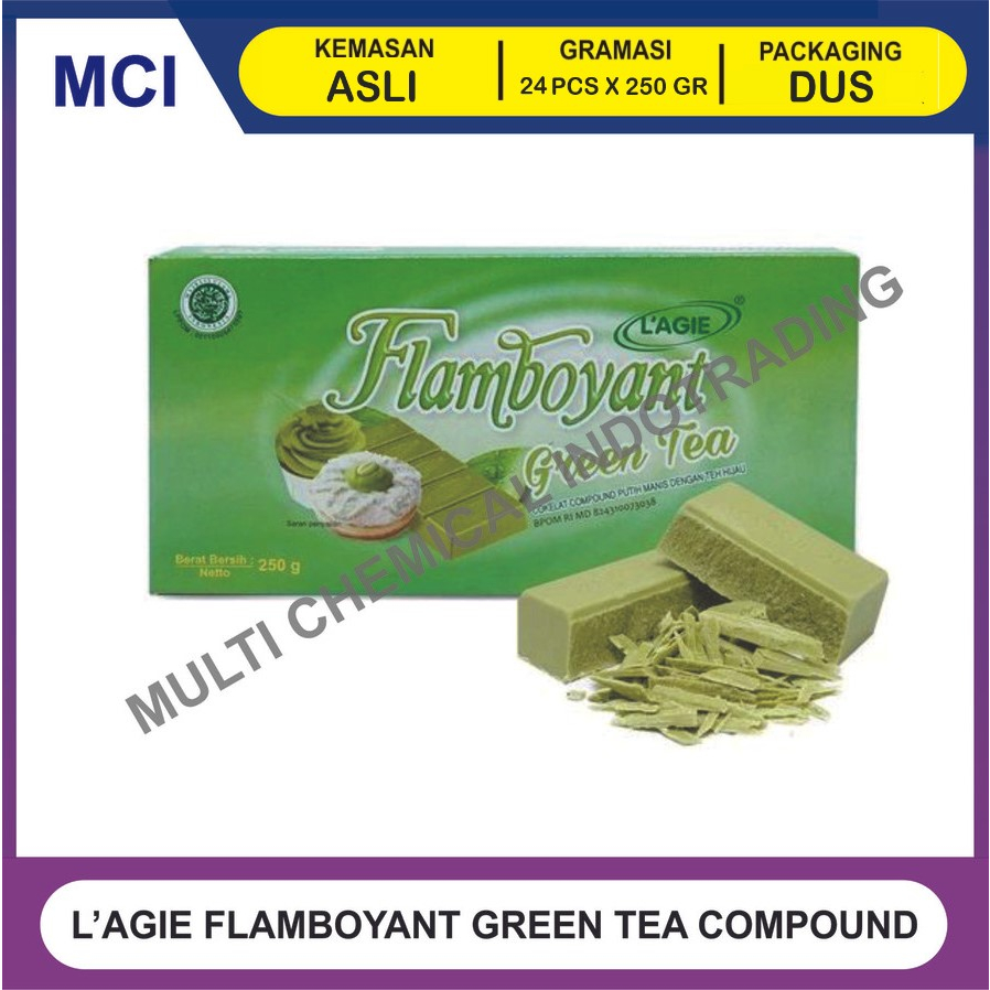 

LAGIE FLAMBOYANT GREEN TEA 250 GR COKLAT COMPOUND - 1 DUS 24 PCS