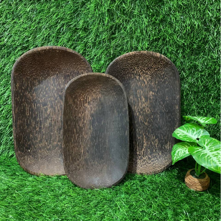 Piring Saji Oval Lonjong sushi plate kayu props foto Piring Lodor Cobek Kayu Aren Lodor Tempat Cobek