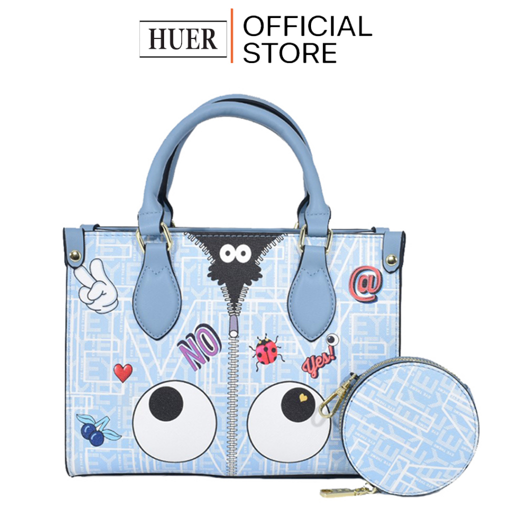 HUER ~ Tas Wanita Michye Eye Theme Printed Tote Bag 9454-318