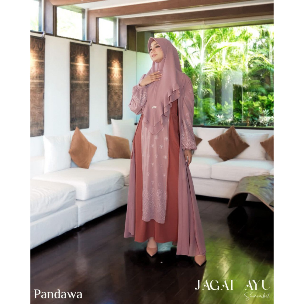 Aden Hijab-Jagat Ayu Style 1 Gamis Inner Outer Pandawa-Penglipuran-Uluwatu-Tanah Lot-Bedugul Dress Wanita Dewasa Muslimah Remaja Mewah Elegan Premium Baju Sarimbit Keluarga Terbaru