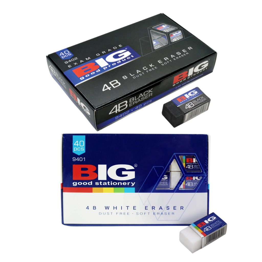 

Penghapus BIG Dust-Free Eraser ER-9401 / ER-9402 Putih Kecil / Hitam Kecil 1 BOX isi 40 pcs