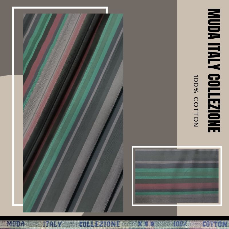 Kain Kemeja Motif Salur Kain Katun