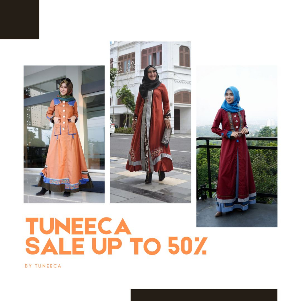 TUNEECA SALE Up To 50% Gamis Katun Kancing Depan - ORIGINAL