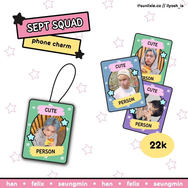 PHONE CHARM skz september boys felix seungmin han keychain keyring phone handphone gantungan cahol l
