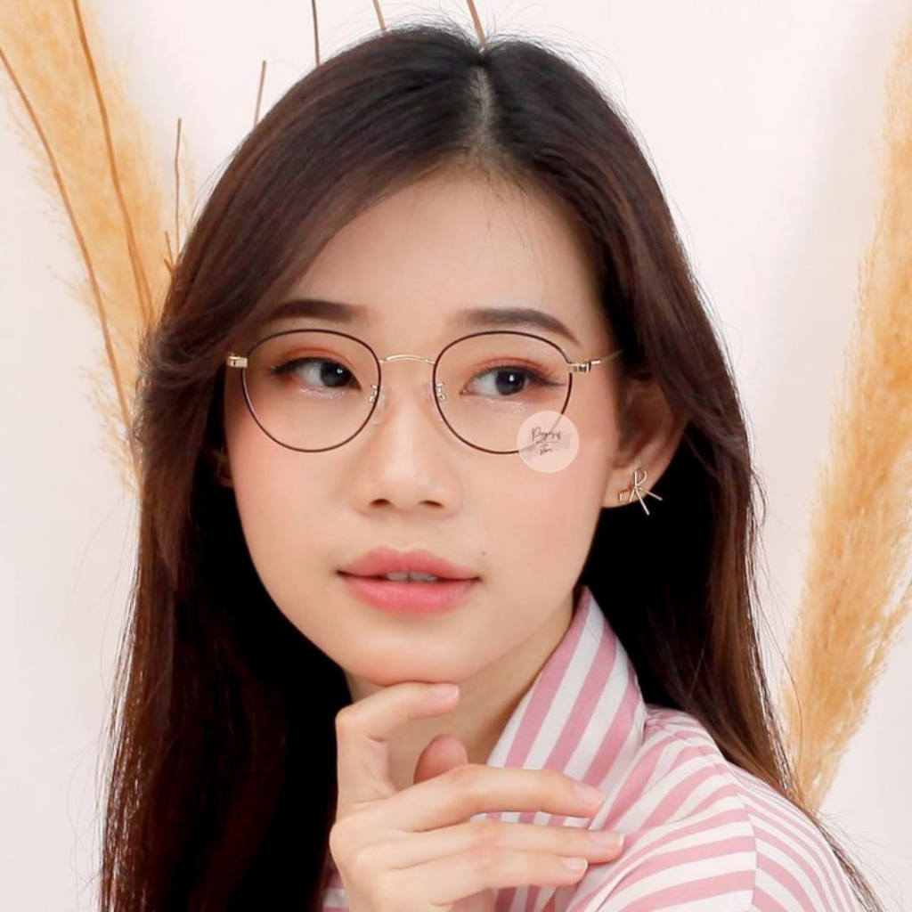 Kacamata Termurah Frame Kecil Bulat Besi Ringan PREMIUM Gratis (NORMAL/MINUS/SILINDER) 2733