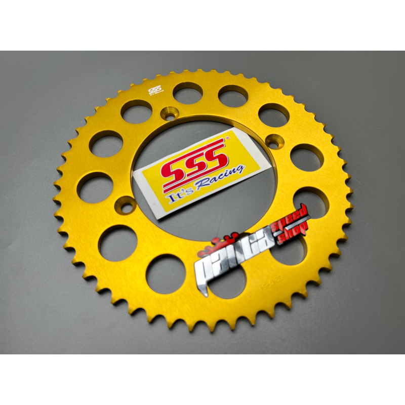 GIR GEAR BELAKANG SSS 428 KLX 150 49 50 51 52 53 54 ALMUNIUM GOLD