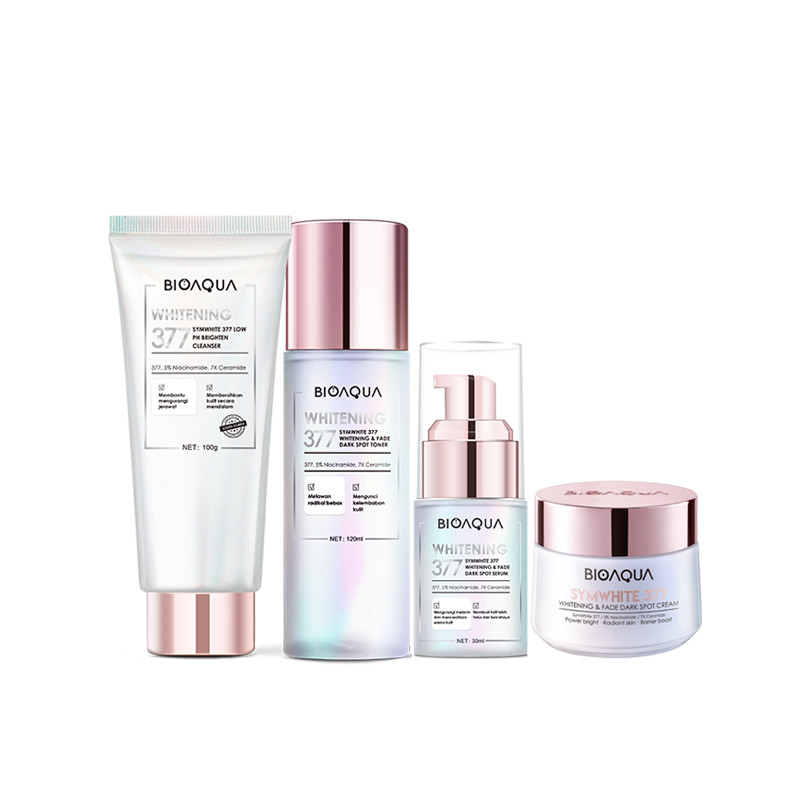 BIOAQUA SymWhite 377 Whitening & Fade Dark Spot Paket Skincare Set With Flek Hitam Serum Wajah Glowi