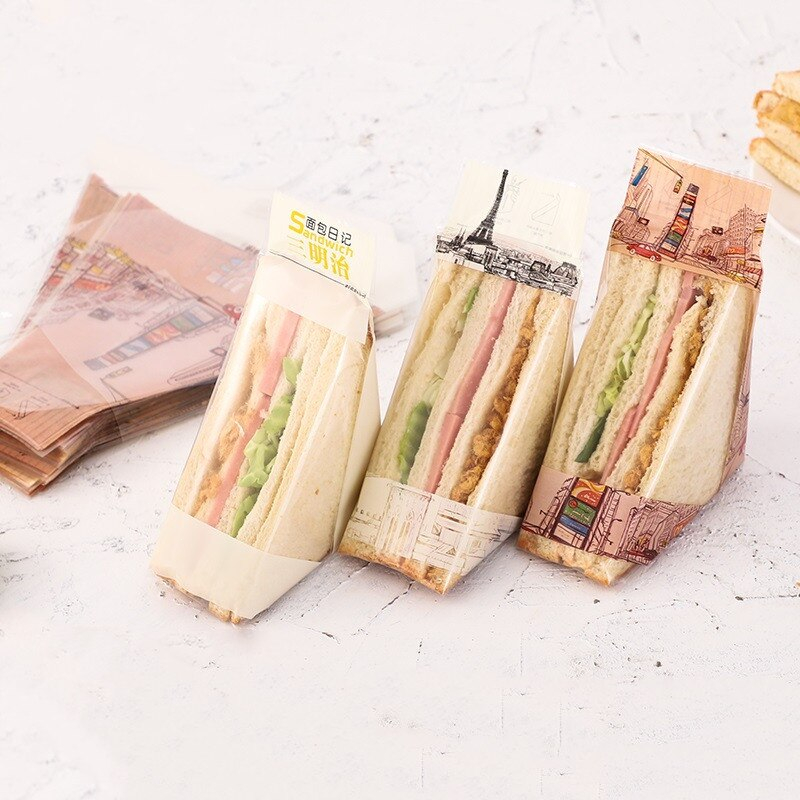 KUBIBIX PLASTIK ROTI SANDWICH PRAKTIS 100 PCS / BOX SANDWICH SEGITIGA MUDAH SOBEK / SANDWICH BAG