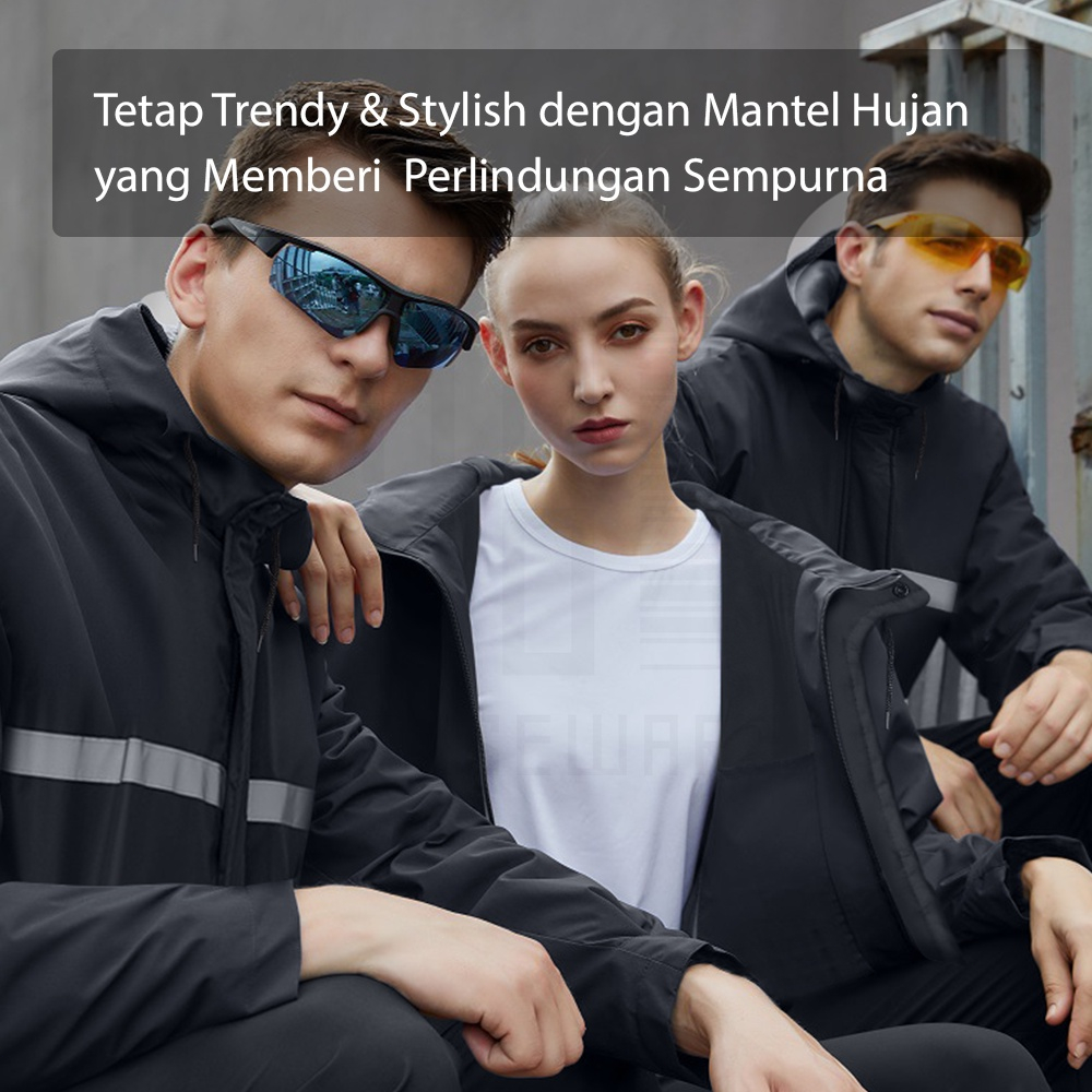 Jas Hujan Pria dan Wanita Tebal Jas Hujan Setelan Premium All Size Set Jas Hujan Dewasa Jas Hujan Set Baju Dan Celana Anti Angin Oxford Cloth 【Leleh】