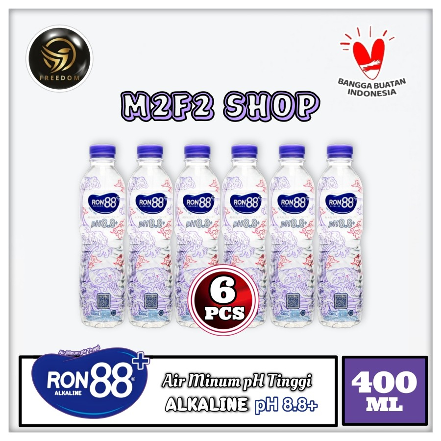 

Air Mineral Water Ron 88 Alkaline pH8.8+ Botol Pet - 400 ml (Kemasan 6 Pcs)