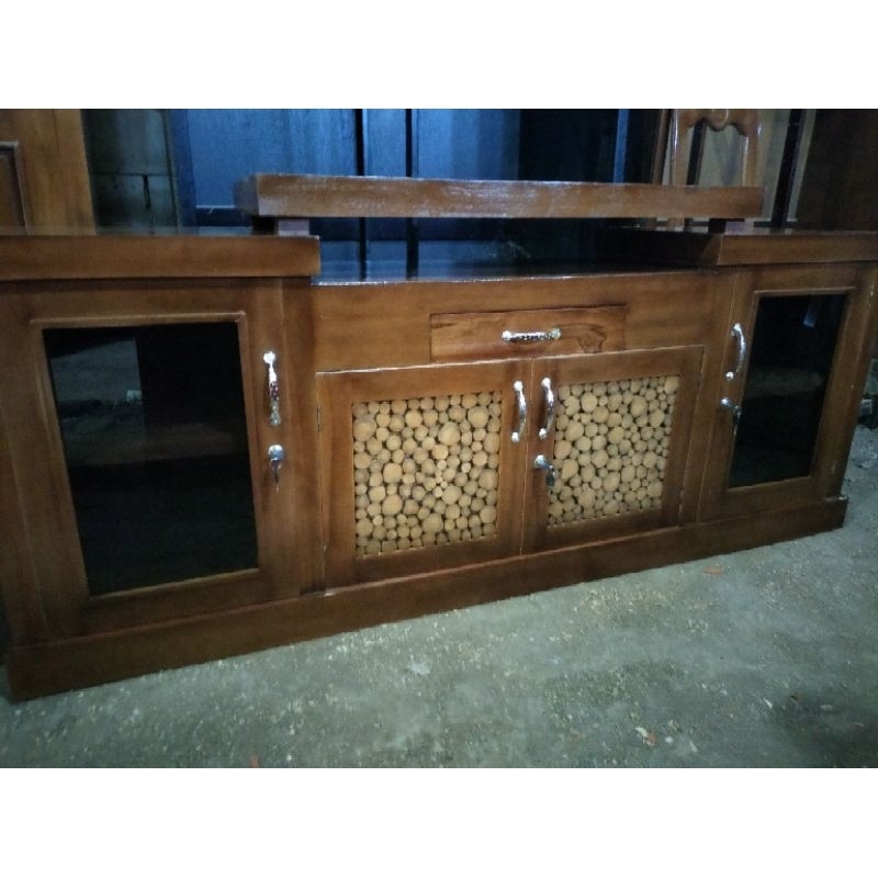 [ PRE ORDER ] Bufet pendek kayu jati minimalis uk 200 | Bufet tv kayu jati minimalis uk 200