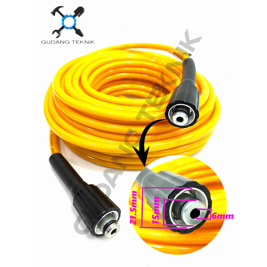 Selang Jet Cleaner 20 Meter MOLLAR x XENON / Hose High Pressure 400 Bar Selang Steam Cuci Motor Mobi