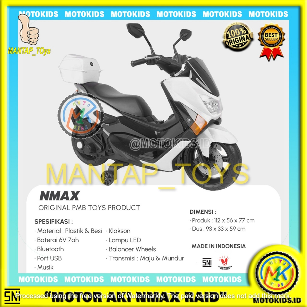 Motor Aki Nmax Raid Original PMB NMax Anak Mainan Anak Motor Aki Sudah dapat cas