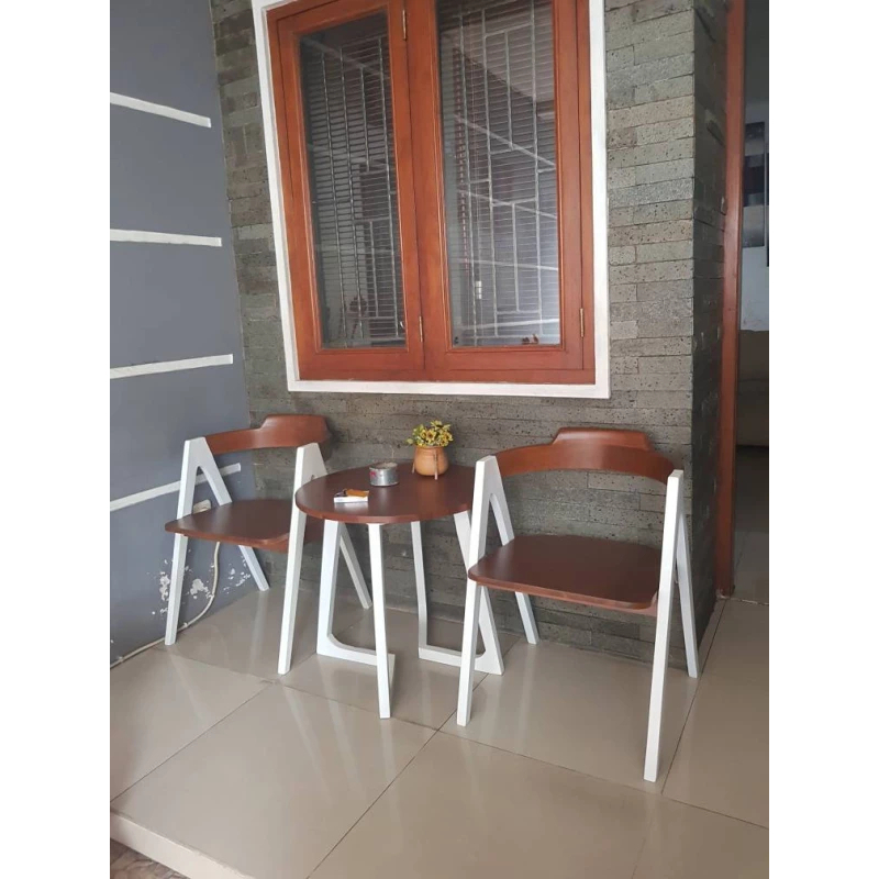 Kursi teras minimalist kayu jati modern set kursi meja teras depan rumah