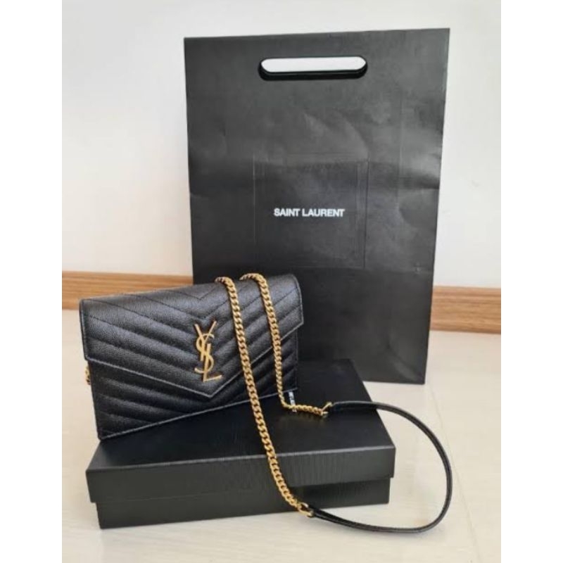 TAS YSL | YVES SAINT LAURENT PARIS WOC WALLET CHAIN BAG | FREE BOX, TAG, AND CARD FASHION IMPORT